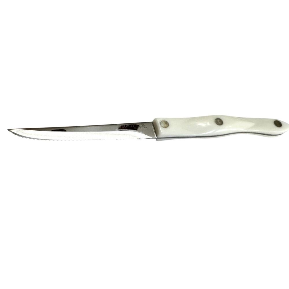 Cutco 1721 KQ Trimmer Knife Pearl White Handle Double-D Edge USA + Sleeve - Picture 2 of 4